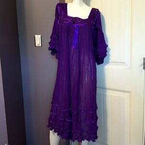 Vintage Mexican cotton gauze dress